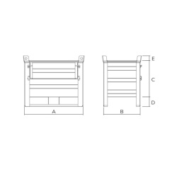Standard Stillage with Skids 700kg Drawing