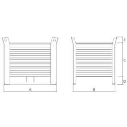Heavy Duty Stillage with Skids 2000kg Drawing