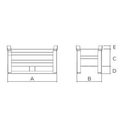 Standard Stillage with Skids 700kg Drawing 