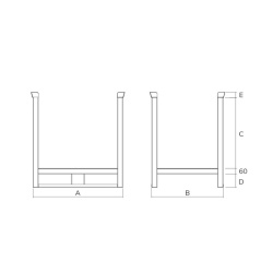 Heavy Duty Stacking Post Pallet 1500kg Drawing