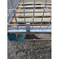 Second Hand Pallet Retention Unit Front On Half Drop Door DownSecond Hand Pallet Retention Unit Showing Hooks
