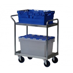 2 Level Shelf  Picking Trolley with tote box