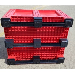 plastic pallet box red 1691c3 3 skids