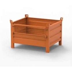 Sheet Steel Stillage with Mesh Half Drop Front