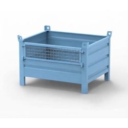 Sheet Steel Stillage with Mesh Half Drop Front