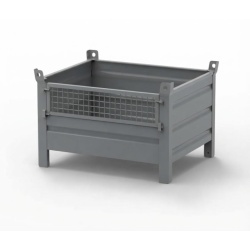 Sheet Steel Stillage with Mesh Half Drop Front