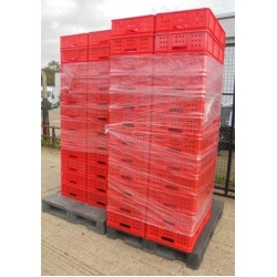 Second Hand Used Red Vented Stacking Boxes