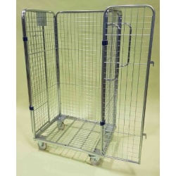 4 Sided Merchandising Roll Cage Trolley for General Purpose with wardrobe doors