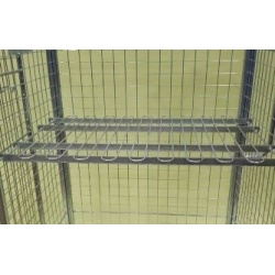 Merchandising trolley roll cage loose shelf