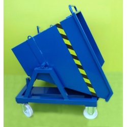 Roll Forward tipping skip on wheels LT470 Tipped Open