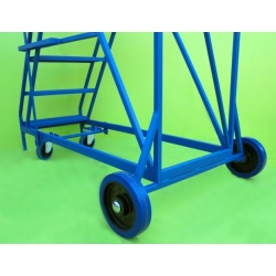 Rugged wheels for heavy duty mobile steps