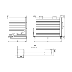 Heavy Duty Drop Bottom Skips 2000kg Drawing