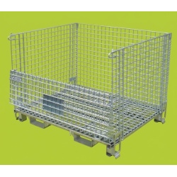 Heavy Duty Folding Wire Cage With Forklift Guards