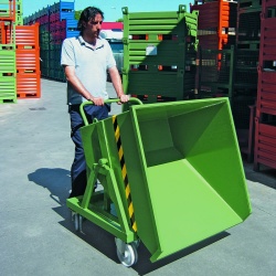 Roll Forward tipping Skip In Use
