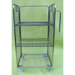 3 Sided Merchandising Trolley with 2 shelves