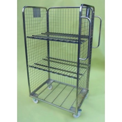 3 Sided Merchandising Trolley with additional shelves 