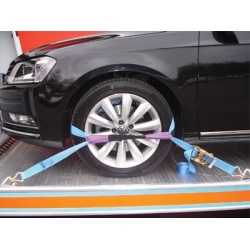 Car Transporting Straps in use 