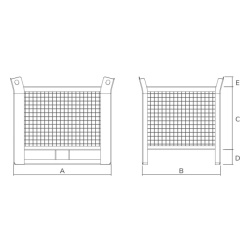 TITAN Wire Mesh Stillage 1500kg Drawing