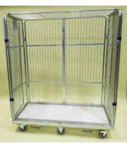 Automotive Heavy Duty Mesh Roll Cage with 2 Doors with Plastic Base
