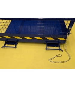 Forklift Cage Showing Securing Chains 