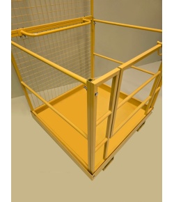 Yellow WP25 Forklift Safety Access Cage - Close Up