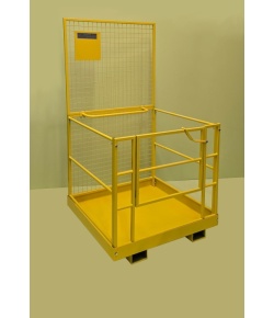 Yellow WP25 Forklift Safety Access Cage - Front On