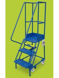 Narrow Aisle Mobile 3 Step Ladder