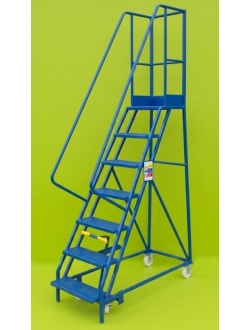 7 Step Narrow Aisle Mobile Step Ladder