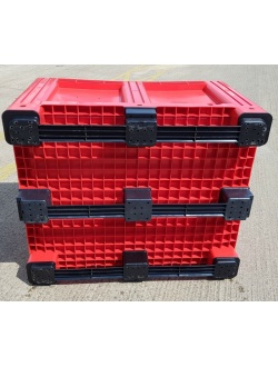 plastic pallet box red 1691c3 3 skids