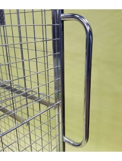 4 Sided Merchandising Roll Cage Trolley For General Purpose Handle