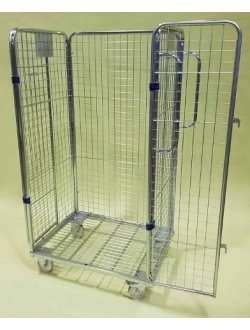 4 Sided Merchandising Roll Cage Trolley for General Purpose with wardrobe doors