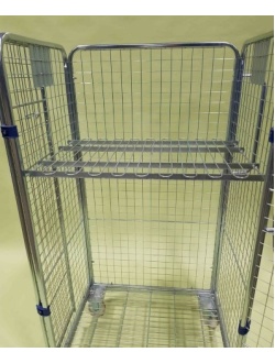 4 Sided Merchandising Roll Cage Trolley For General Purpose Shelf