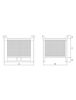 TITAN Wire Mesh Stillage 1500kg Drawing