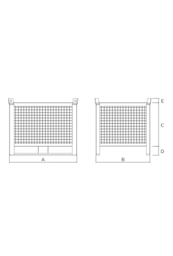 Heavy Duty Wire Mesh Stillage 1000kg Drawing