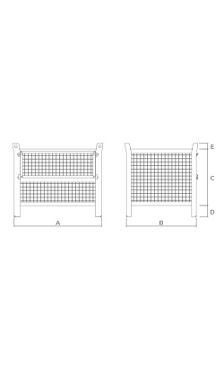 Standard Wire Mesh Stillage 800kg Drawing 