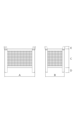 Standard Wire Mesh Stillage 500kg Drawing