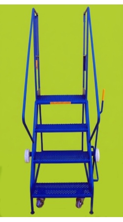 4 Step Trailer Access Step with Platform Height 1m open guard rail