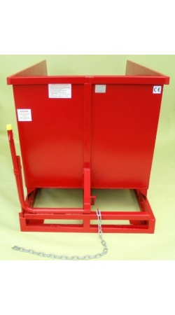 Heavy Duty Tipping Skip with Roll forward skip bin 130 and tilt safety chain