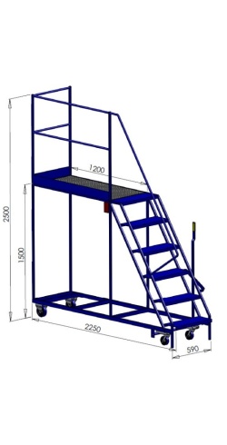 6 Step Gantry Platform with Right Access
