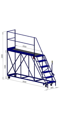 6 Step Gantry Platform with Left Access