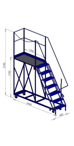 7 Step Gantry Platform with Left Access - Chained Off
