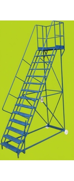 Mobile steps 14 step ladder with platform height of 3.5m