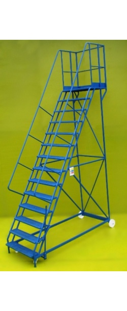 Mobile steps 14 step ladder with platform height of 3.5m