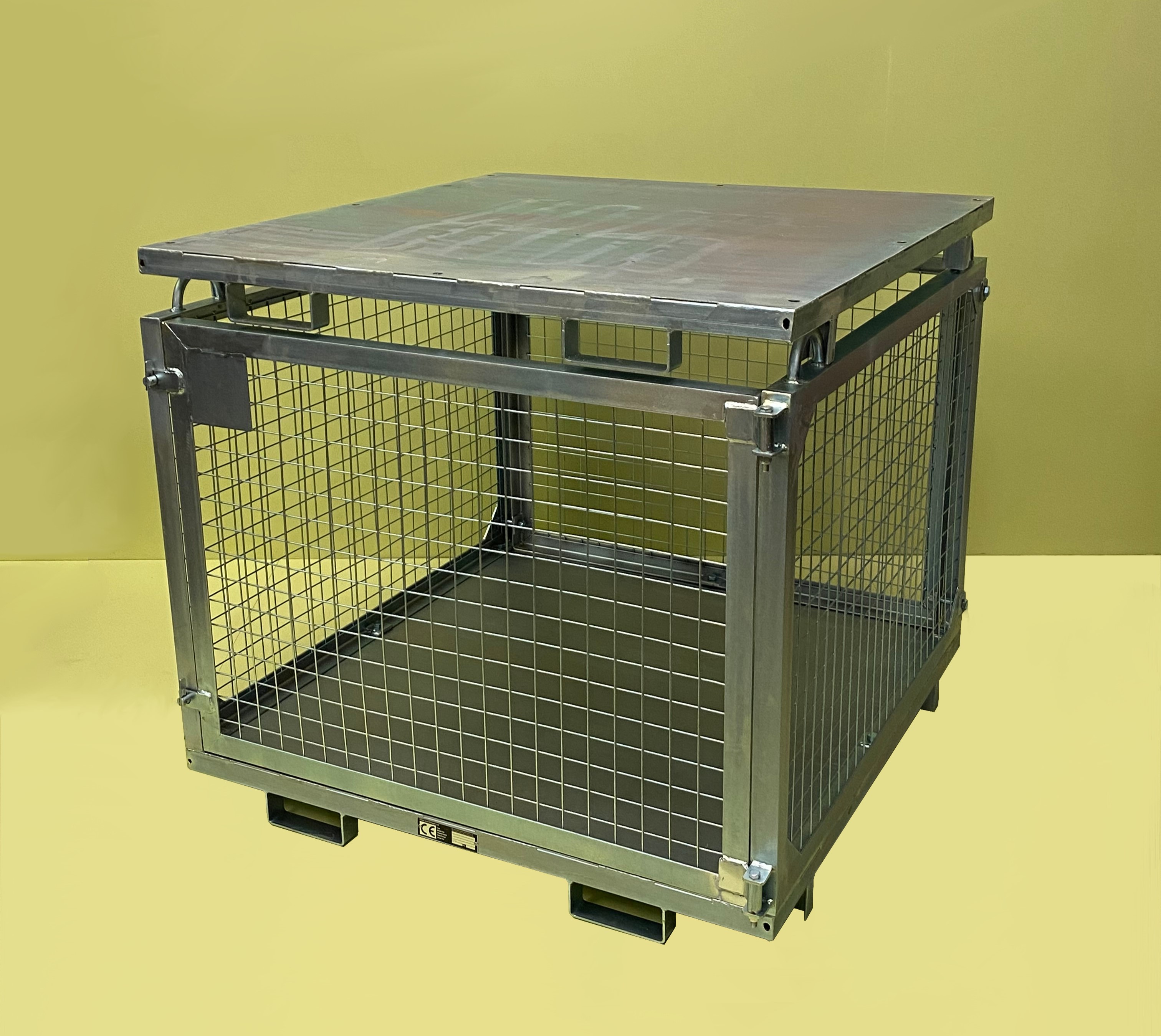 Stacking Crane Goods Cages Together - Angle on