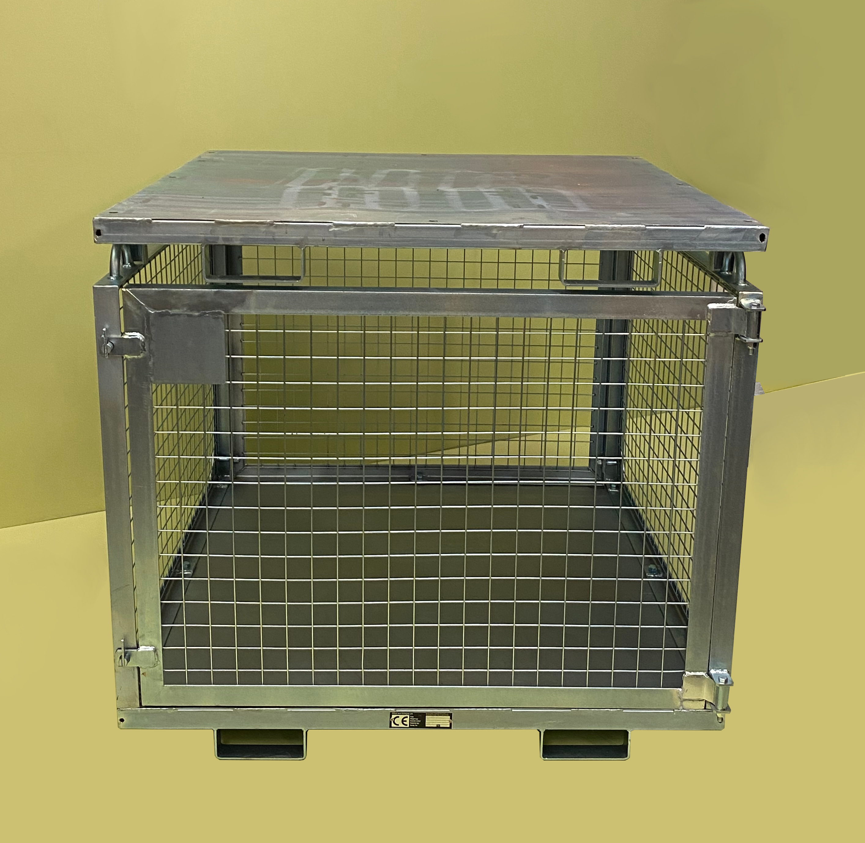 Stacking Crane Goods Cages Together - Straight on