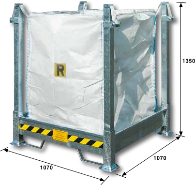 Bulk bag holder rack for FIBC sacks