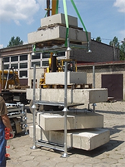 Titan Post pallets tested for stacking on posts and concrete pallets at TUV Rheinland